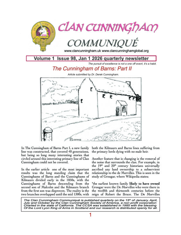 2026 1 15 Vol 1 Issue 98 The Cunningham of Barns Part II page 1