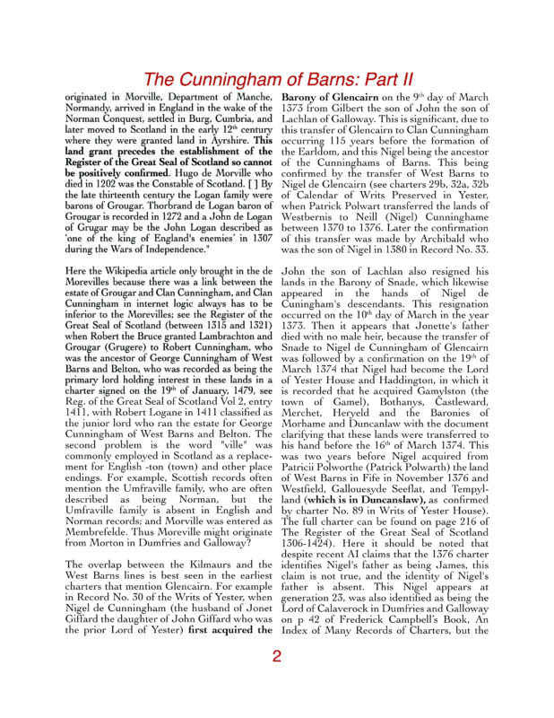 2026 1 15 Vol 1 Issue 98 The Cunningham of Barns Part II page 2