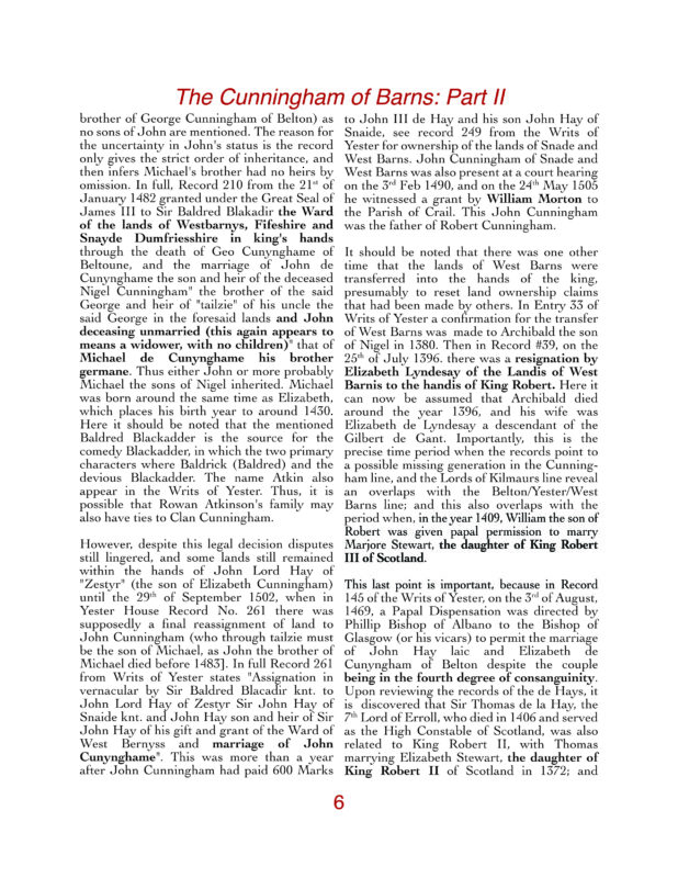 2026 1 15 Vol 1 Issue 98 The Cunningham of Barns Part II page 6