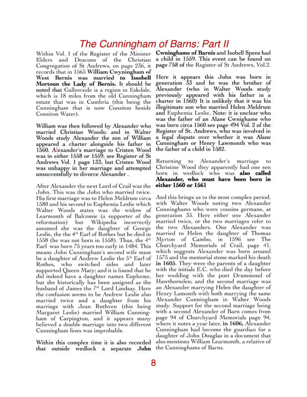 2026 1 15 Vol 1 Issue 98 The Cunningham of Barns Part II page 8