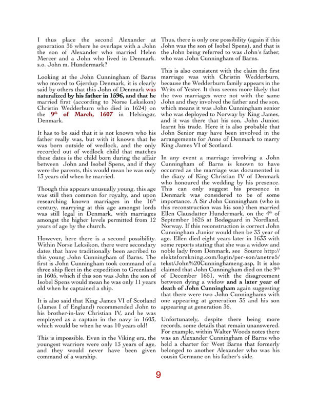 2026 1 15 Vol 1 Issue 98 The Cunningham of Barns Part II page 9